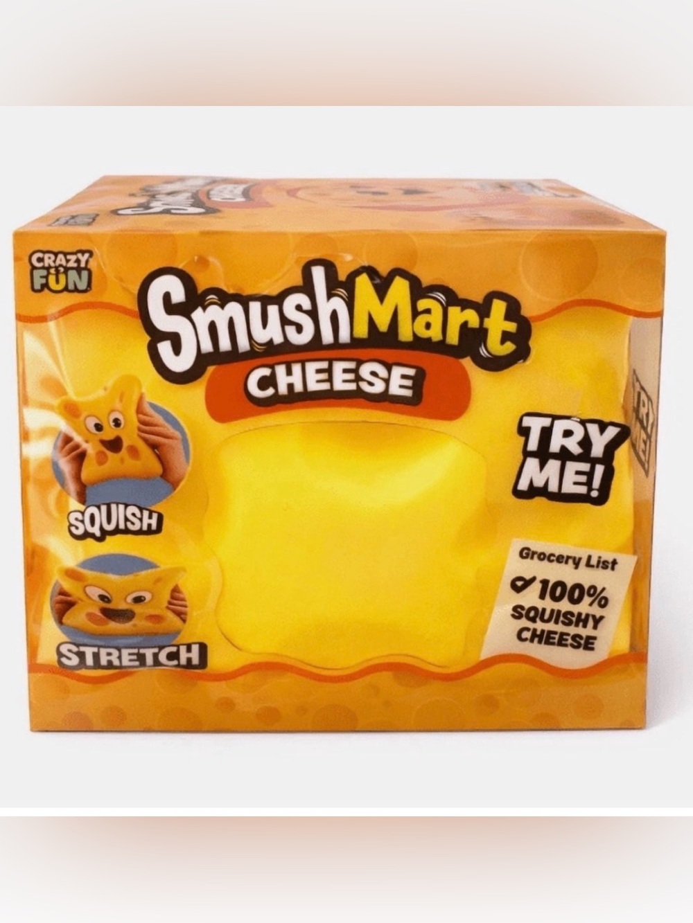 Authentic NIB RMS Crazy Fun SmushMart Jumbo Cheese Squishy - Yellow